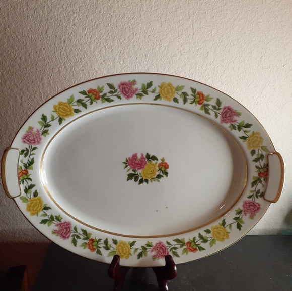 GORGEOUS VTG Mikado China 10"x15" Oval Platter Made in Occupied Japan. - Picture 3 of 6